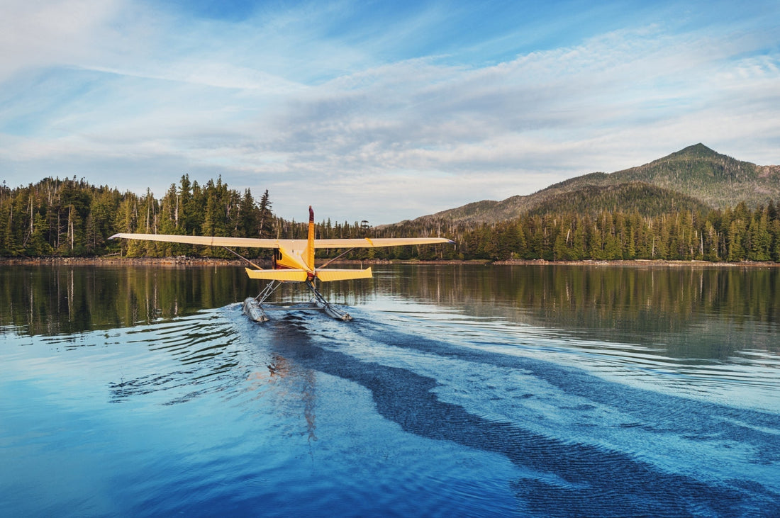 yellow seaplane lake