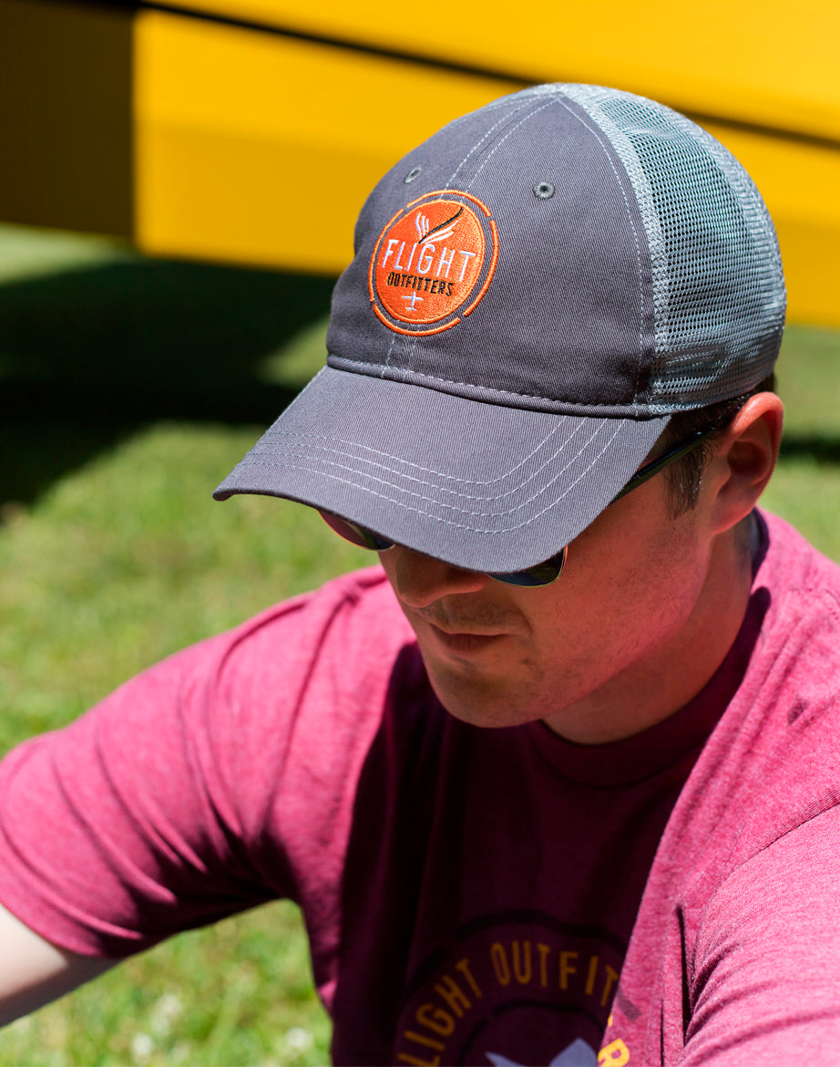 GREY TRUCKER HAT