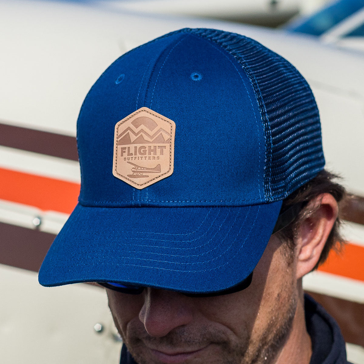 Wild Blue Yonder Leather Patch Hat