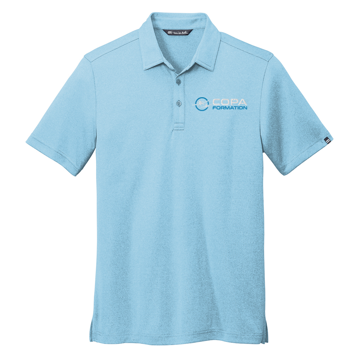 copa travis mathew coto performance polo - brilliant blue heather - copa formation