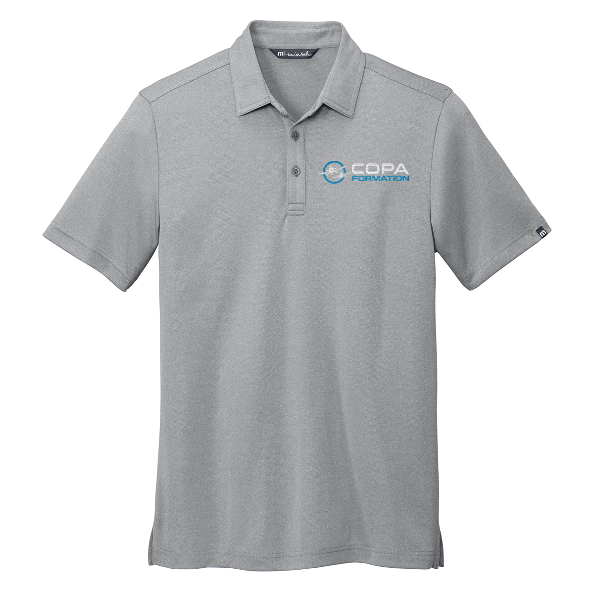 copa travis mathew coto performance polo - quiet shade grey - copa formation