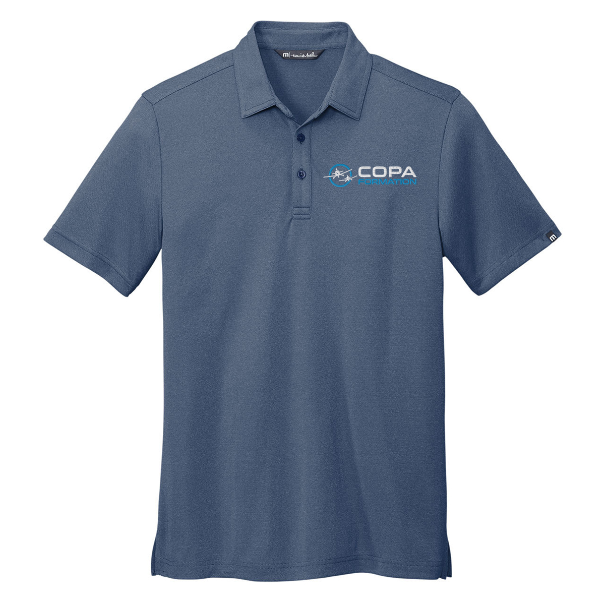 copa travis mathew coto performance polo - vintage indigo - copa formation