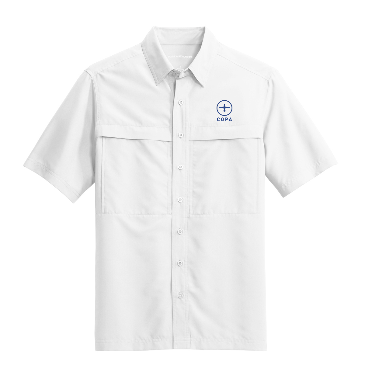 copa short sleeve guide shirt - white - vertical logo