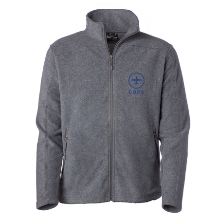 COPA Men's Base Fleece Jacket - grey - vertical logo