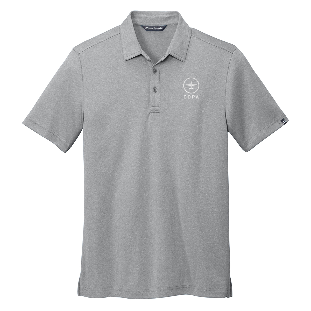 copa travis mathew coto performance polo - quiet shade grey