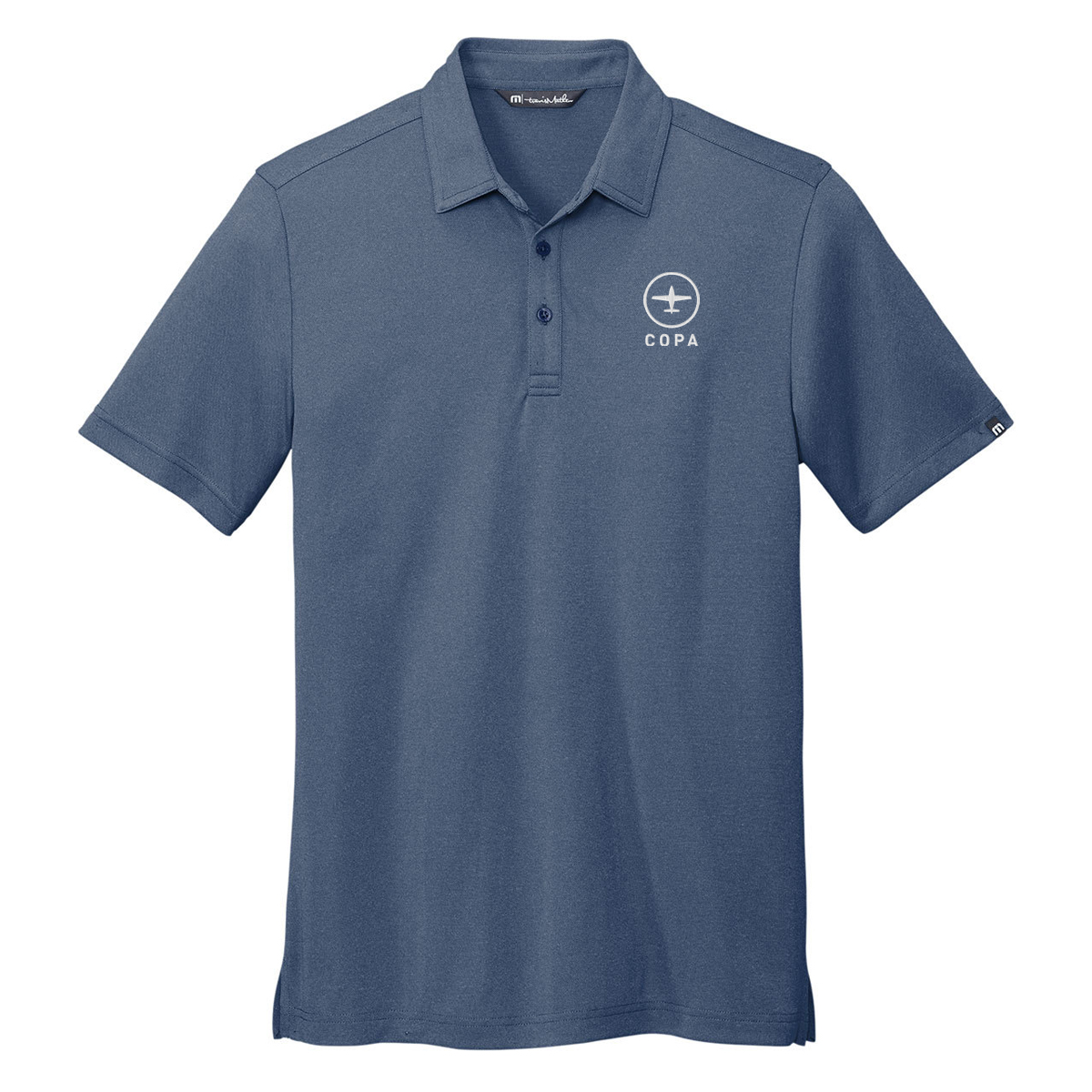 copa travis mathew coto performance polo - vintage indigo