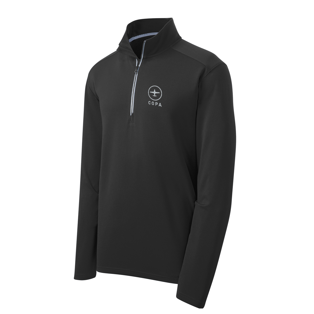 COPA Men's Approach 1/4 zip - black - vertical logo