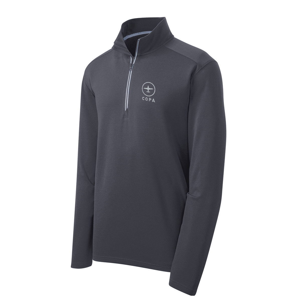COPA Men's Approach 1/4 zip - iron grey - vertical logo
