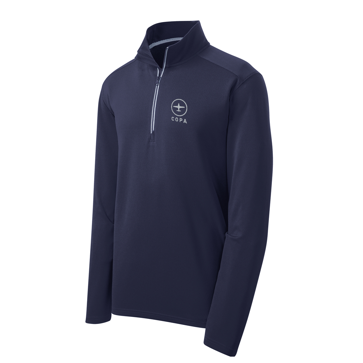 COPA Men's Approach 1/4 zip - navy - vertical logo