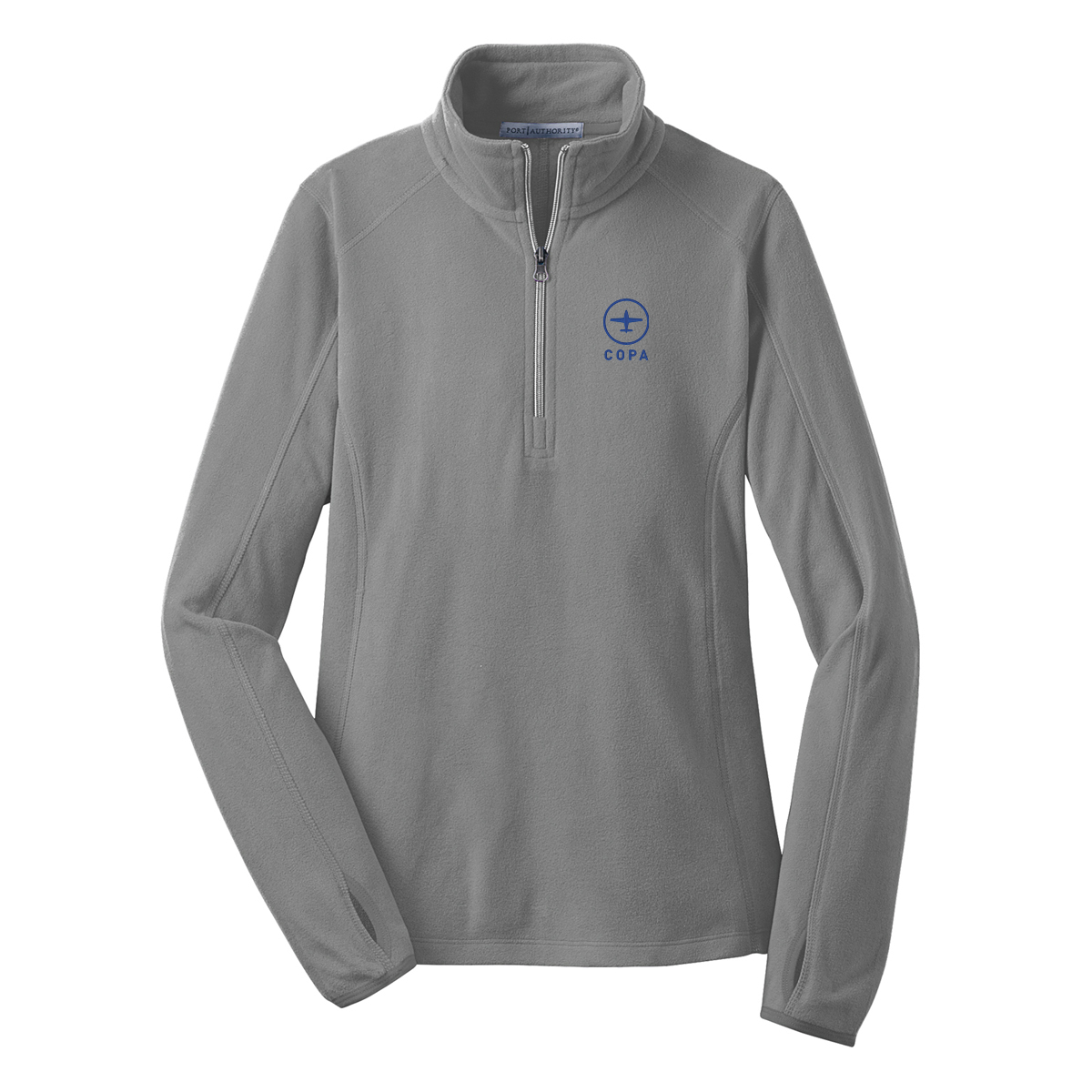 COPA Women's Summit 1/4 zip fleece - pearl grey - vertical logo