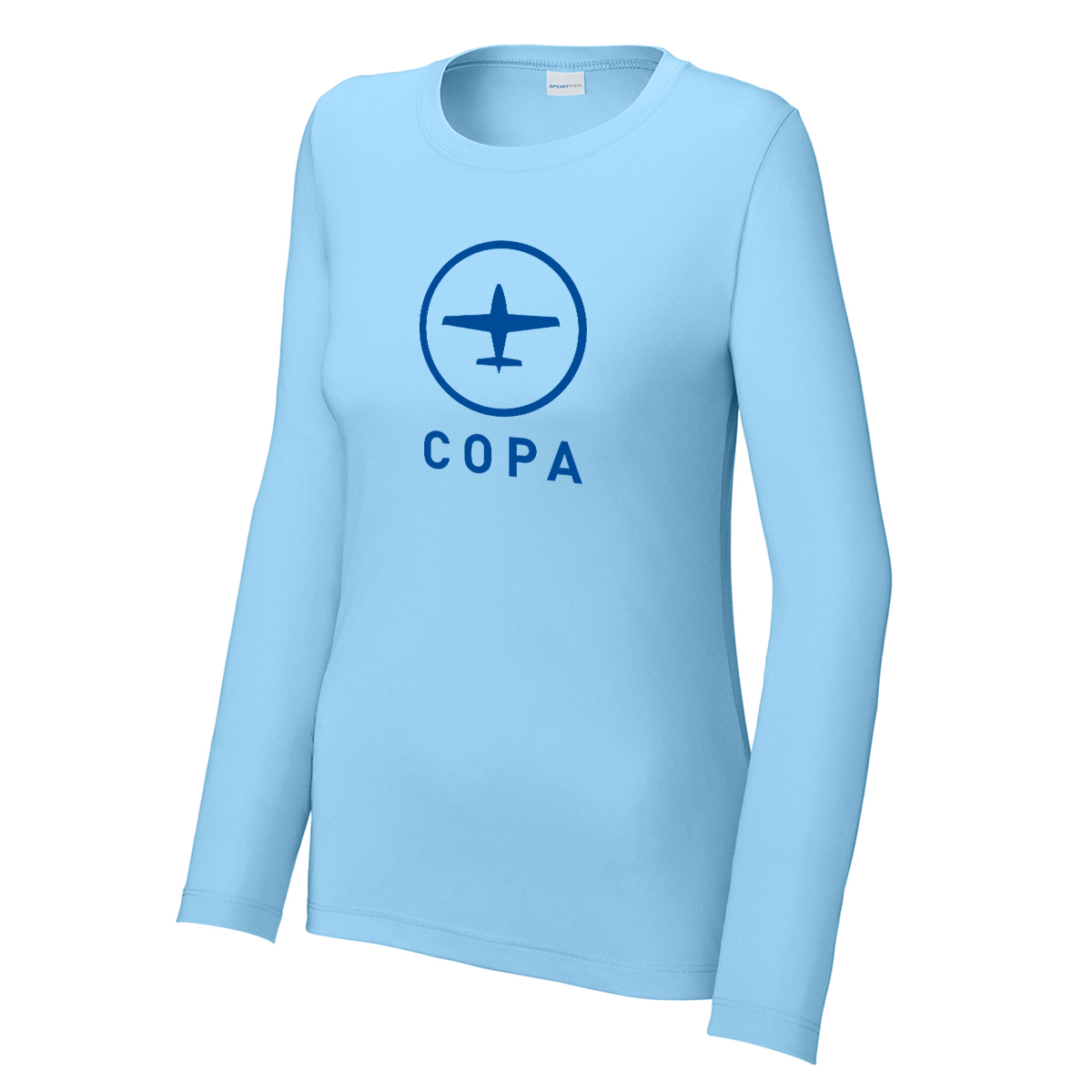 copa women's spf long sleeve shirt - light blue