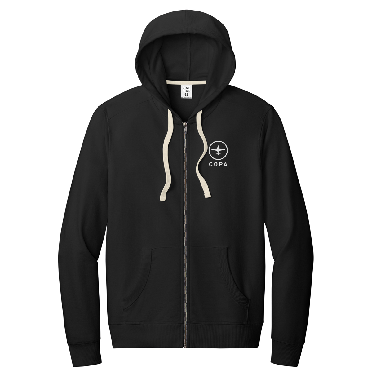 copa layover hoodie - heather black - vertical logo
