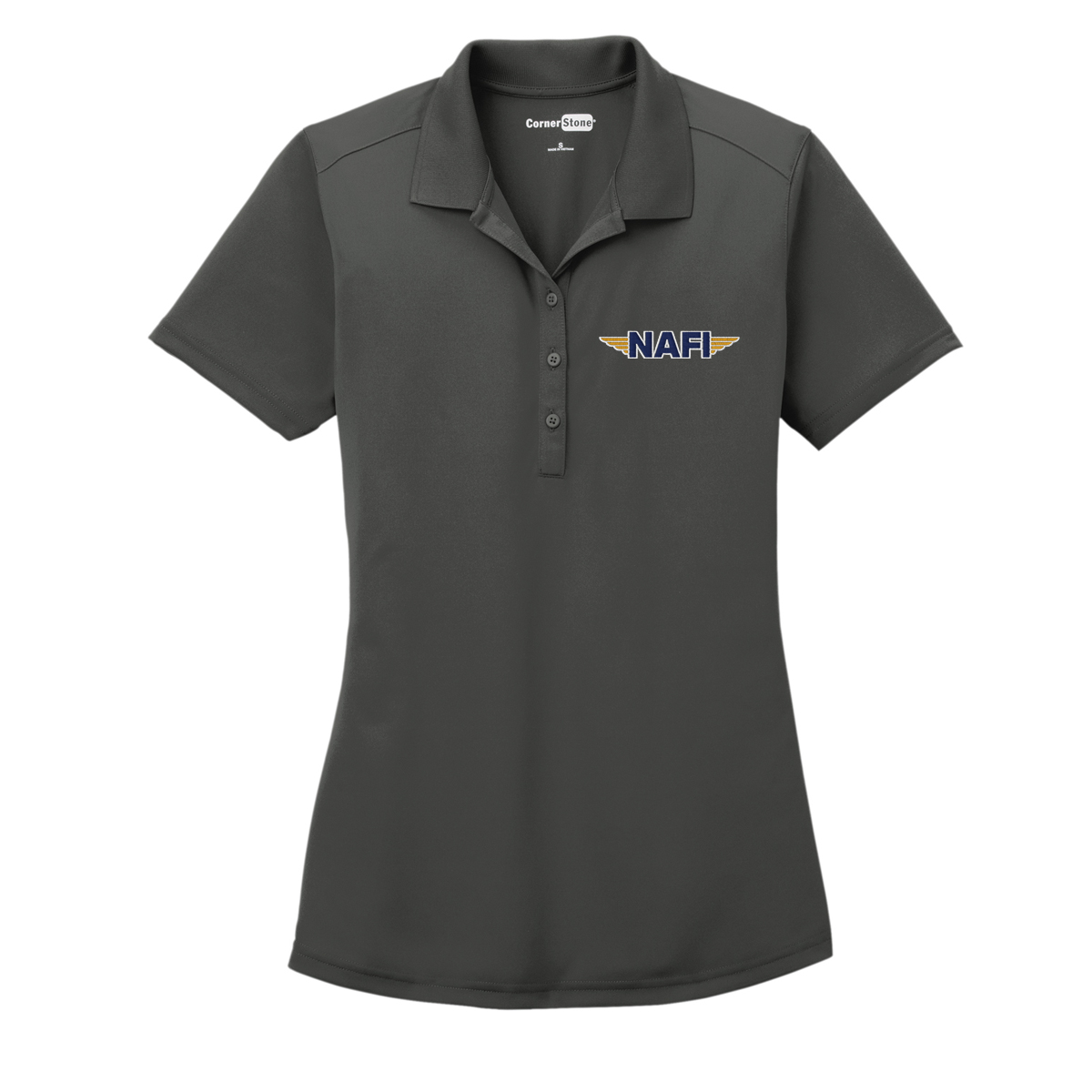 NAFI women's polo - charcoal