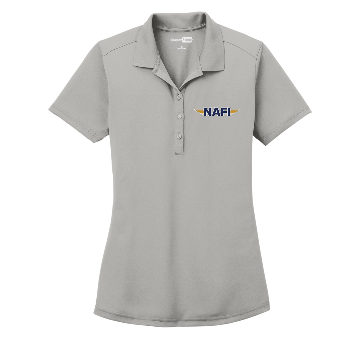 NAFI women's polo - light grey